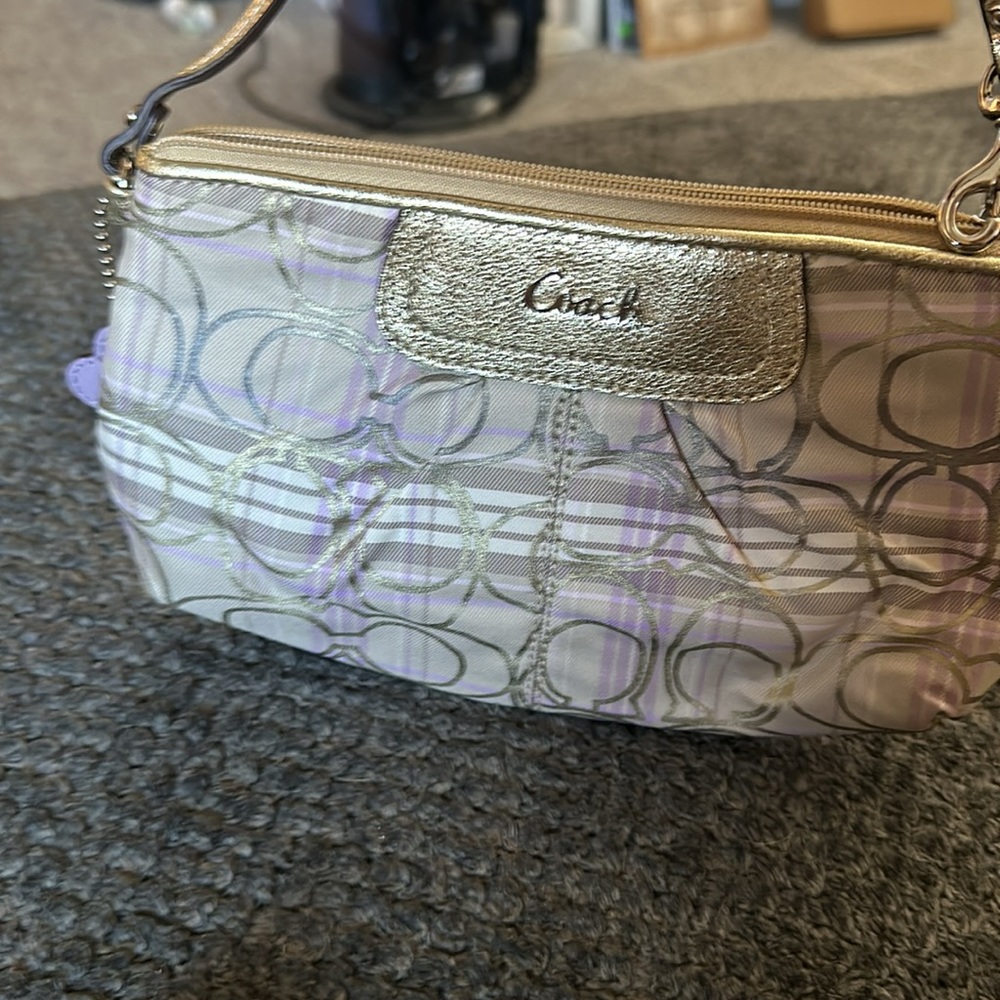 Coach lilac and gold bag with wallet and mini purse. - Picture 7 of 15